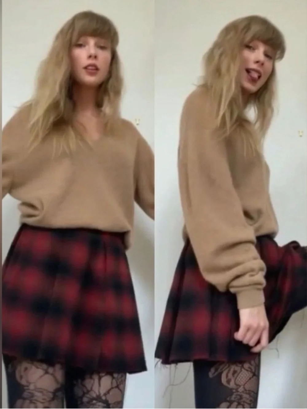 Free People | Women’s Red/Black Plaid Wool Blend Pleated Raw Hem Mini Skirt Sz 2